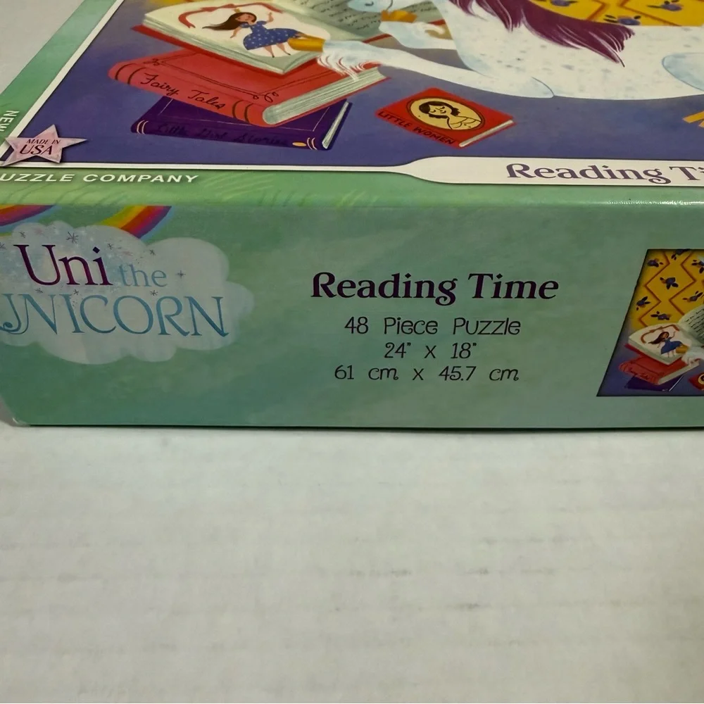 Uni the Unicorn Reading Time Puzzle EUC All pieces in box.  48 pieces 19 x13